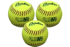 ALAN RANSOME SPORTING GOODS GROUP LIMITED Baden GB12S 'Synth' Softball - ASA Approved - Pack of 3, High-Vis Yellow