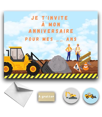Kit 20 Cartes D'Invitation Anniversaire à Gratter - Thème Astronaute Avec Autocollants Dorés - Fabriqué En France Kit 20 Cartes D'Invitation Anniversaire à Gratter - Thème Astronaute Avec Autocollants Dorés - Fabriqué En France