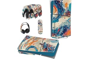 playvital Autocollant Protection pour ps5 Slim Standard Console, Sticker Skin pour ps5 Manette & Télécommande & Casque & Station de Charge,Disc Edition-Dragon Elysium