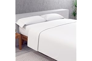 SOMNI HOME SomniHome Juego Sabanas 105 x 190/200 cm Lisas Microfibra Cepillada Juegos Sabana Todo el Año Suaves. Encimera Bajera y Funda Almohada. Cama 105 Color Blanco