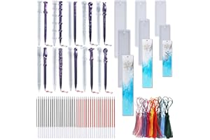 Attuslla Moldes de Resina Epoxi, 10 Pz Moldes de Resina en Forma de Bolígrafo, Bolígrafo Molde Epoxi en Forma con 6 Moldes Para Marcadores de Silicona