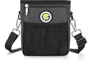 FTTOUUY Torba na karmę dla psów, wodoszczelna, do treningu psa, idealna torba na smakołyki dla psów (czarna)