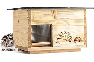 Woid Herz Caseta para erizos, 2 unidades, impregnada (IG4), con entrada de laberinto y puerta para ratas, con suelo y apertura de techo extraíble para facilitar la limpieza.