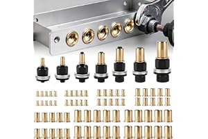 7 stycken nitmuttertänger set M3 till M12, nitmuttrar tänger set med 70 nitmuttrar, nittängset med gängdorn, räfflad spårsats