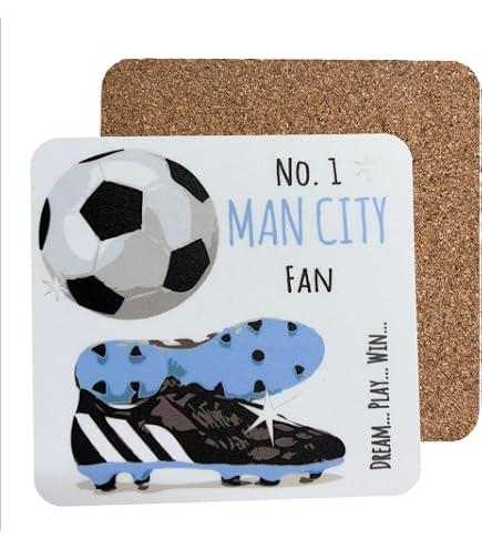 Sottobicchiere In Gomma Manchester City FC | Merchandise Ufficiale 10x10 Cm