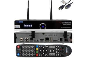 HTS E-COM Octagon SF8008 4K Combo Supreme V3 UHD DVB-S2X Linux PVR WiFi 2.4/5G 1Gbit LAN M.2 HDR 10 BT 5.1 IR HTS e-cavo HDMI