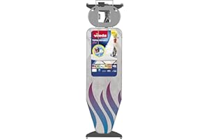 Vileda 159255 Total Reflect Plus - Tabla de Planchar Grande, Altura Regulable 74-97 cm, con Funda metálica para Planchado más rápido, Colores Surtidos, Medidas: 130 x 44 cm, Talla única