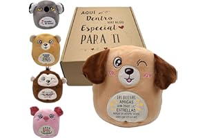 PELUCHILANDIA Regalos Originales para Amigas Especiales | Cojín Peluche con Frases Motivadoras para Mejores Amigas y Cumpleaños (Perro 2)