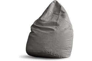 Lumaland Beanbag Puff Otomano XL Comfort Line | 80 x 65 cm & 220Lt | Sillón Gigante Infantil & Gamer para una Comodidad Total | Cojín de Relax con Costuras Reforzadas y Relleno de Perlas EPS [Gris]