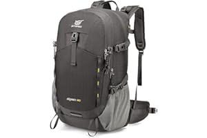SKYSPER Mochila de Senderismo 30L Mochila de Trekking Impermeable con Ventilación Trasera y Espalda de Malla excursiones de un día con Cinturón de Cadera para Mochila al Aire Libre