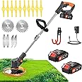 Metal Blade Cordless Strimmer 21v Grass Trimmers With Warehouse hooks 16 Blades 15cm Cutting Diameter Cordless Strimmer Retractable Handle For Lawn Garden