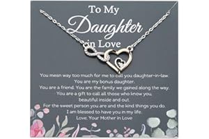 PLITI Schwiegertochter Halskette von Schwiegermutter zu meiner verliebten Tochter, Unendlichkeits-Herz-Anhänger für zukünftige Schwiegertochter