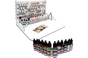 SILU Peintures Vallejo. Gamme de peintures acryliques Special FX plus Organisateur avec grand plan de travail pour les pots, pinceaux et outils de modélisation, parfait pour la peinture warhammer 40k.