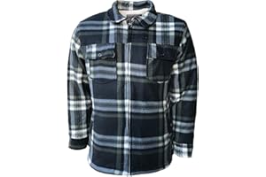 Kapray Clothing Mens Padded Shirt Fur Lined Lumberjack Hooded Fleece Lumberjacket Sherpa Anti Peel Quilted Thermal Warm Check Shirt