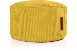 Green Bean© Pouf per Interno 45x25cm Imbottitura EPS & Velluto a Coste morido Accogliente Lavabile - Cuscino Pavimento Lounge Sedia Sgabello Relax Pouf Bambini Adulti Giallo