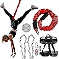 B Fit Upgraded Version Heavy Bungee Resistance Band Set Gravity Yoga Bungee Cord Resistance Belt Set 4D Bungee Dance Rope Workout Fitness Home Gym (65-75 Kgs Weight Class : 3)