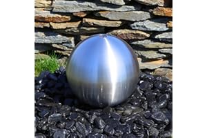 CLGarden Kugel aus Edelstahl matt gebürstet für Gartenbrunnens Edelstahlkugel 30cm Springbrunnen Wasserspiel Brunnen Garten
