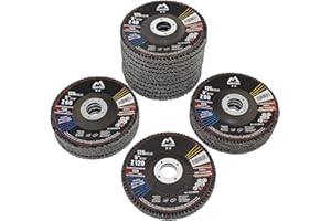 Merryland Fächerscheibe 125 Metall Edelstahl Stahl für Winkelschleifer, 125mm 40K 60K 80K 120K Gemischt T29 Lamellenscheibe Zirkonkorund Blau Schleifmopteller 20 Stück, Craft-Line FC1108014-20