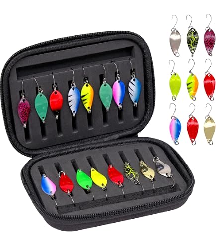 THKFISH Fishing Spoons Lures For Trout, Pike, Bass & More - 5pcs Assorted Sizes & Colors