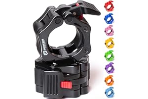 GENESIS SYSTEMS Olympic Barbell Clips 2 Inch Barbell Clamps Bar Collars Weight Quick Release - for Weightlifting