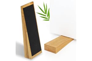 ECENCE 2x Bambu Dörrkil Gummibelag, Dörrstopp för alla dörrar, Bambukil för innerdörr, ståldörr, ytterdörr, glasdörr