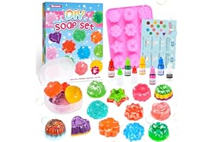 Herenear Mydła do samodzielnego wykonania dla dzieci 8+, zestaw mydła do samodzielnego wykonania dla dzieci, kreatywne zabawki, prezent urodzinowy dziecka, Boże Narodzenie