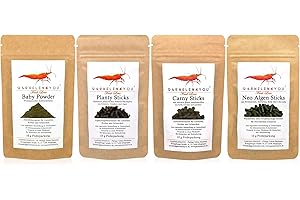 GARNELEN4YOU® Probeset Hauptfutter | Premium Garnelenfutter | aus regionaler Herstellung in DE | nachhaltige Verpackung | für Caridina & Neocaridina Garnelen, Krebse und Schnecken | 4X 10 g