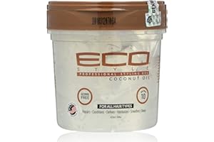 Ecoco - Eco Style Gel - Coconut Oil - Sans Alcool - Pour Tous les Types de Cheveux - Tenue et Brillance Longue Durée - Pas De Paillettes - Pas De Pincement - Anti Démangeaisons - 16 oz/473 ml