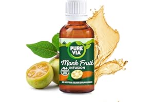 Pure Via Monk Fruit Infusion 30ml Bottle – Plant-Based Sweetness from Real Fruit, Naturally Contains Fruit Sugars, Great Taste, Vegan, Gluten Free, Nothing Artificial