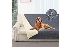 Taiyang 100% wodoszczelny pokrowiec na sofę dla pies, przykrycie legowiska psa, ochrona na meble kanapowe dla dzieci i kotów (szary, 173-208 cm)