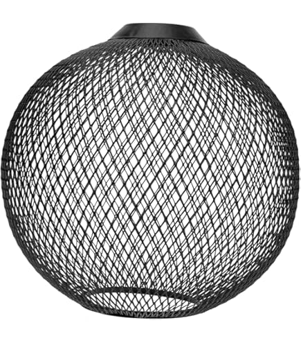 Amosfun Vogelkäfig Lampenschirm Aus Eisen - Schwarzer Metall-Schirm Für Glühbirnen