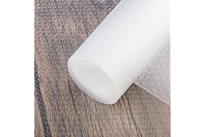 Tappetino per Cassetti, BriLumin 45cmx500cm EVA Rivestimento Cassetti Non-Adesivo Trasparente Impermeabile Shearable Tappetini con Forbici per Cucina Armadietti Cassetti Tavoloe Frigorifero Ripiani
