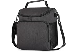 UYLIA Bolsa de Almuerzo Pequeña para Mujeres y Hombres,Portatil Bolsa Termica Porta Alimentos con Ajustable para Bandolera, Bolsa Comida Reutilizable, Bueno para Trabajo, Playa,Senderismo.