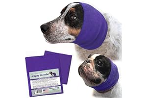 ZONI PETS Happy Felpa con cappuccio per cani e gatti, marca americana per alleviare l'ansia, antirumore, cura del pelo, fuochi d'artificio, confezione da 2, viola (1 piccolo, 1 grande) – dal 2008