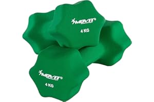 MOVIT set de 2 haltères en néoprène, haltères courts avec surface en néoprène, haltères en 8 variantes de poids et de couleurs 2x 0,5kg jusqu'à 2x 5kg