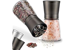 ZOLMER® 2 Set Molinillo Pimienta con mecanismo regulable de cerámica - Elegante molinillo especias de acero inoxidable - Molinillo sal y pimienta También para guindillas [sin especias incluidas]