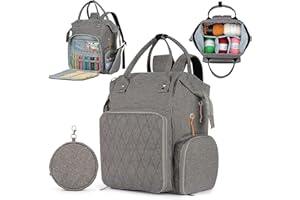 Aeelike Doppelte Schulter Aufbewahrungstasche für Wolle, Multifunktional Stricktasche für Häkelfreunde, Oxford-Stoff(Ohne Zubehör)