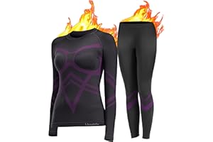 UNIQUEBELLA Conjunto de Ropa Interior térmica para Mujer Extra cálida Capa Base de Manga Larga para el frío Invierno, Deportes Extremos esquí, Senderismo…