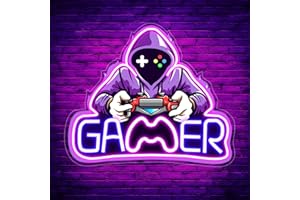 Timogift Game Neon Sign, LED Video Neon Light Sign for Game Room Decor, UV Printed Game Neon Lights for Bedroom Wall Decor Game Room Party Decoration, Best Christmas Gamer Gifts for Teenage Boy 01