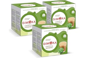 Gimoka - Caffè al Ginseng - 48 Capsule Compatibili con Macchinetta Caffè Nescafé®* Dolce Gusto®* - 3 confezioni da 16 capsule - Made in Italy