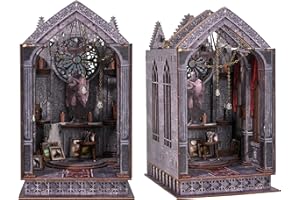 Paramount Essentials Book Nook Kit Quiet Night Prayer Edition | DIY Miniature House Kit with LED Lights | Includes Complete Crafting Tools, Pre-Cut Parts & Detailed Instructions | For Creative Souls