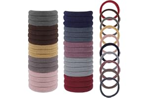 JJSHUND 100 Pezzi Elastici Capelli Donna, 10 Colori Elastici per Capelli Senza Metallo, Elastici Capelli Bambina in Poliestere Morbido per Coda di Cavallo Lunga e Riccia Donne e Ragazze