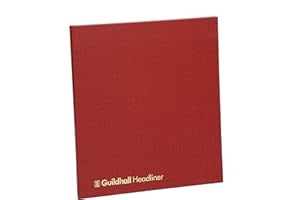 Exacompta - Ref 48/3-15Z - Guildhall - Headliner Case bound Hardback Account Book, 298 x 273mm, 3 Debit and 15 Credit Column, 80 Pages, Burgundy Vinyl Cover, Traditionally Sewn