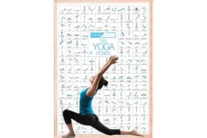 CLEAN SPORTS® Poster de yoga DIN A1 168 poses et asanas, accessoires pour studio de yoga et maison, exercices de chakra pour débutants et professionnels avec musique de yoga,sans cadre