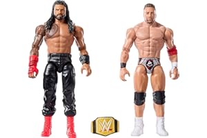 Mattel WWE Main Event Showdown Actionfiguren 2er-Pack mit Zubehör, Serie #21 Roman Reigns vs LA Knight Sammelset, 15,2 cm