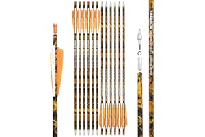 surwolf Boulon d'arbalète 16 "17" 18 "20" 22 "Flèches d'arbalète en Carbone, pour tir à l'arc,flèche en Carbone pour arbalète flèches d'arbalète de Chasse 12 pcs