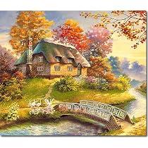 Meecaa Malen Nach Zahlen Kit Landschaft - 40,6 X 50,8 Cm Leinwand, Acrylfarben, Pinsel, Für Erwachsene & Anfänger