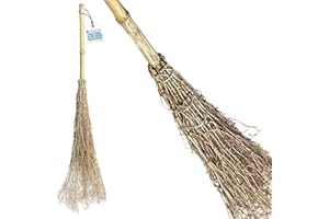 TDBS THE DUSTPAN AND BRUSH STORE Witches Outdoor Broom 120cm - Besom Garden Broom with Twigs, Natural Binding Twine, Sturdy Handle - Effortlessly Clears Paths and Pavements, Ideal for Patio, Driveway, Halloween