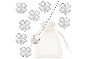 Namalu 8 Pezzi Set per Fusione in Peltro Stagno da Colata Capodanno Versando Gioco di Società Che Predice Fortuna con Cucchiaio e Sacchetto in Organza Sana Alternativa Casting di Piombo(Quadrifoglio)