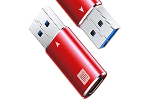 ANDTOBO [10Gbps] Adaptador USB C Hembra a USB Macho, Adaptador USB 3.1 A a USB C SuperSpeed Data Sync Compatible con iPhone 16/16 Plus/16 Pro/16 Pro Max, Auriculares tipo C, Laptop, Cargador, Quest Link- Rojo